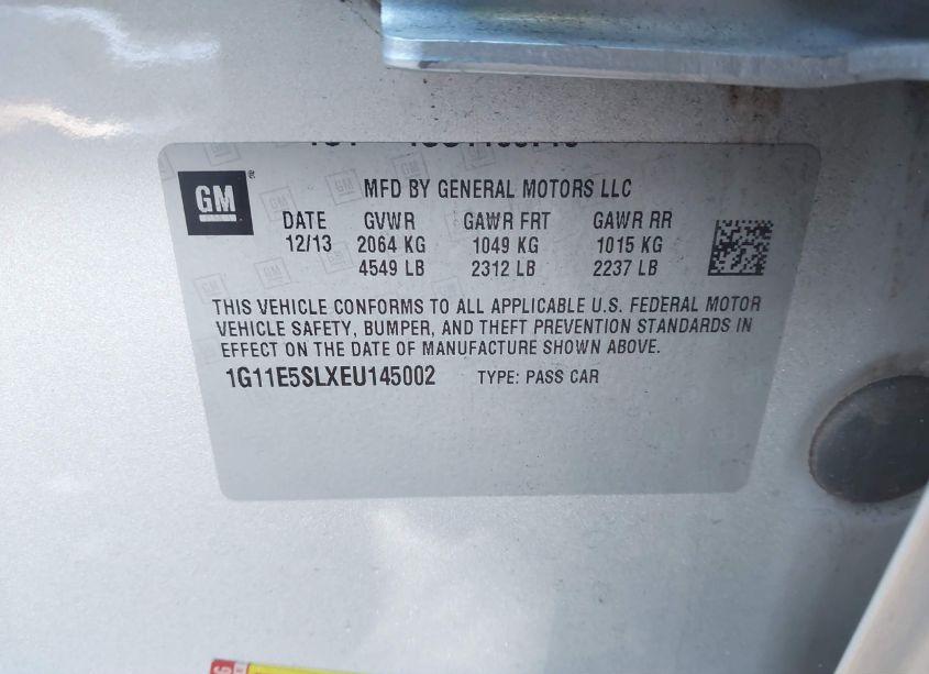 Photo 9 of 2014 Chevrolet Malibu LT (VIN 1G11E5SLXEU145002)