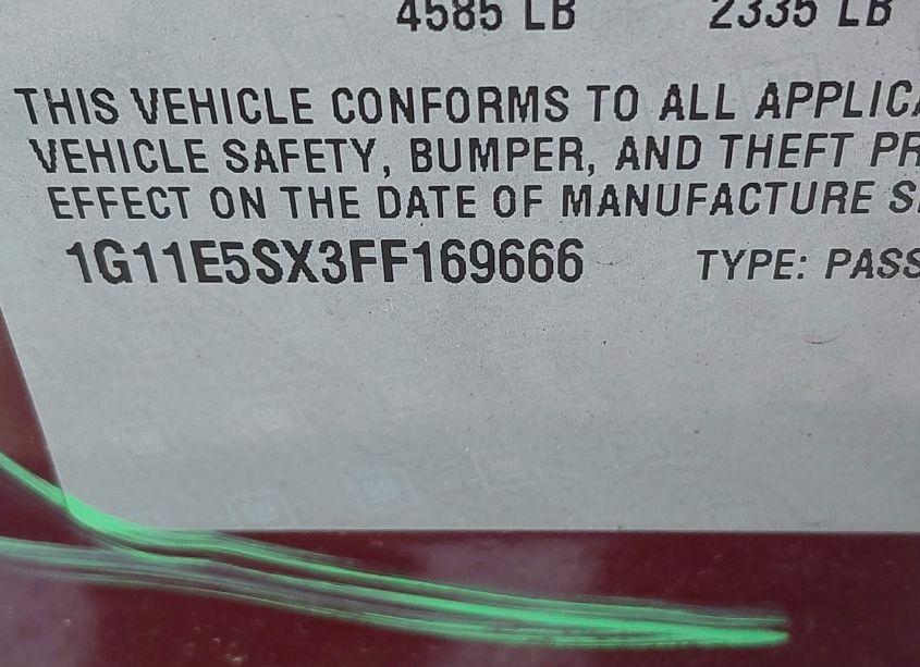 Photo 9 of 2015 Chevrolet Malibu 3LT (VIN 1G11E5SX3FF169666)