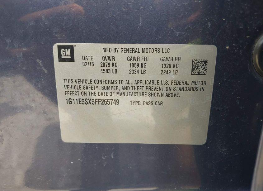 Photo 9 of 2015 Chevrolet Malibu 3LT (VIN 1G11E5SX5FF265749)