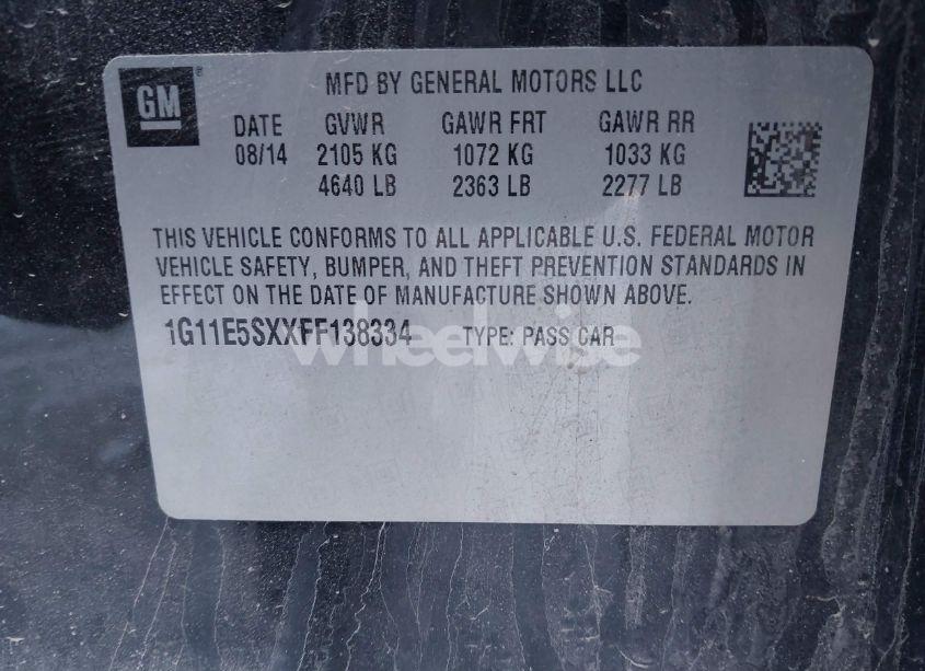 Photo 9 of 2015 Chevrolet Malibu 3LT (VIN 1G11E5SXXFF138334)
