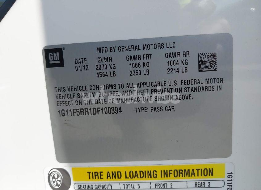 Photo 9 of 2013 Chevrolet Malibu ECO PREMIUM AUDIO (VIN 1G11F5RR1DF100394)