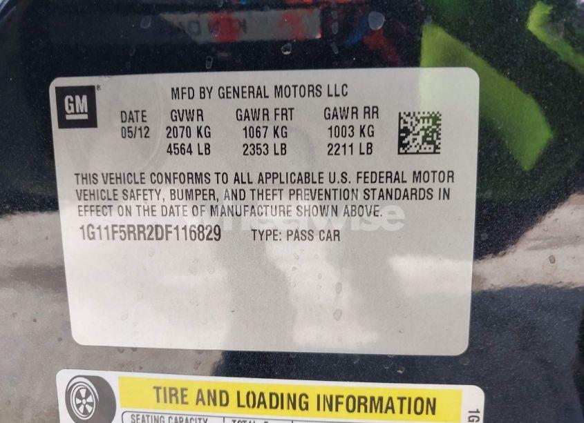Photo 9 of 2013 Chevrolet Malibu ECO PREMIUM AUDIO (VIN 1G11F5RR2DF116829)