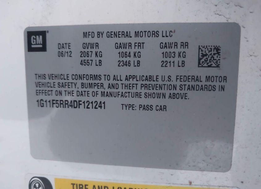Photo 9 of 2013 Chevrolet Malibu ECO PREMIUM AUDIO (VIN 1G11F5RR4DF121241)