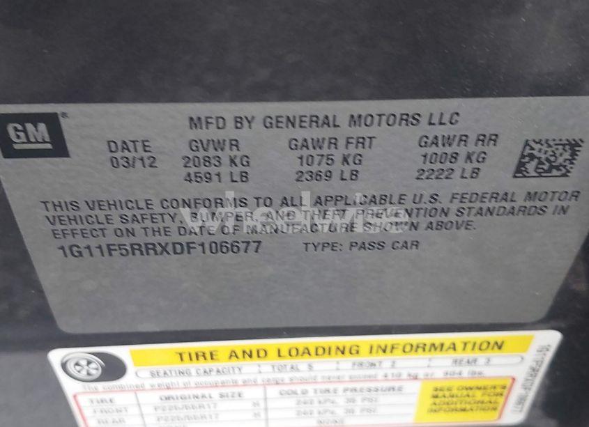 Photo 9 of 2013 Chevrolet Malibu ECO PREMIUM AUDIO (VIN 1G11F5RRXDF106677)