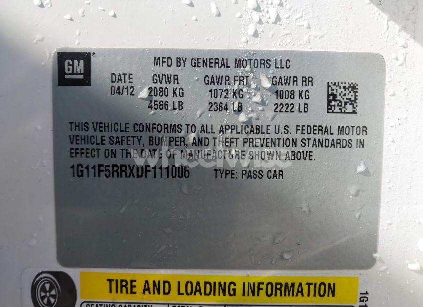 Photo 9 of 2013 Chevrolet Malibu ECO PREMIUM AUDIO (VIN 1G11F5RRXDF111006)