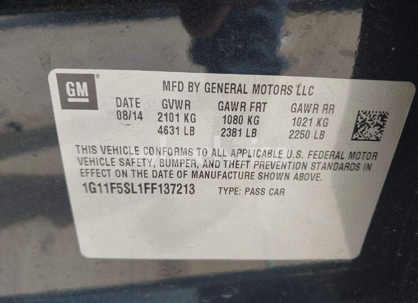 Photo 9 of 2015 Chevrolet Malibu 1LZ (VIN 1G11F5SL1FF137213)