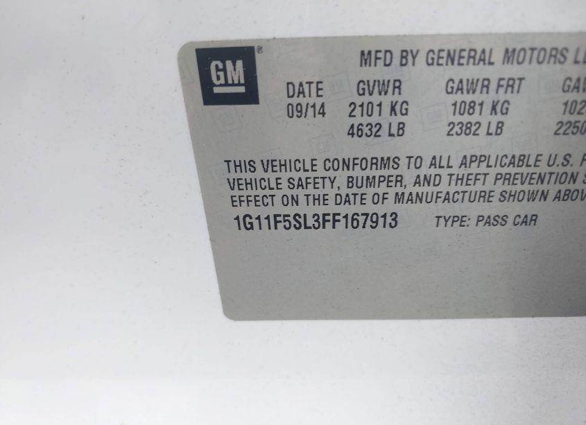 Photo 9 of 2015 Chevrolet Malibu 1LZ (VIN 1G11F5SL3FF167913)
