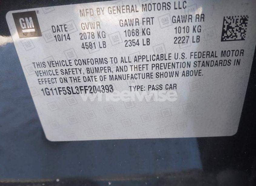 Photo 9 of 2015 Chevrolet Malibu 1LZ (VIN 1G11F5SL3FF204393)