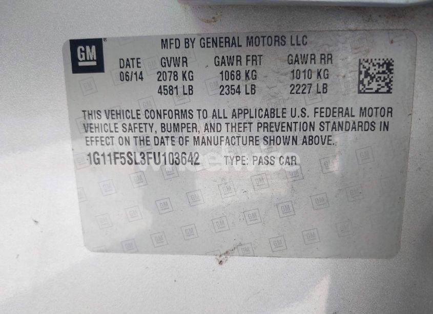 Photo 9 of 2015 Chevrolet Malibu 1LZ (VIN 1G11F5SL3FU103642)