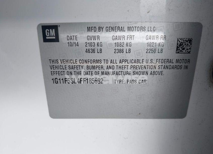 Photo 9 of 2015 Chevrolet Malibu 1LZ (VIN 1G11F5SL4FF185692)