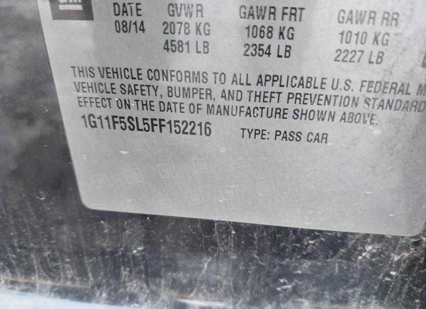 Photo 9 of 2015 Chevrolet Malibu 1LZ (VIN 1G11F5SL5FF152216)