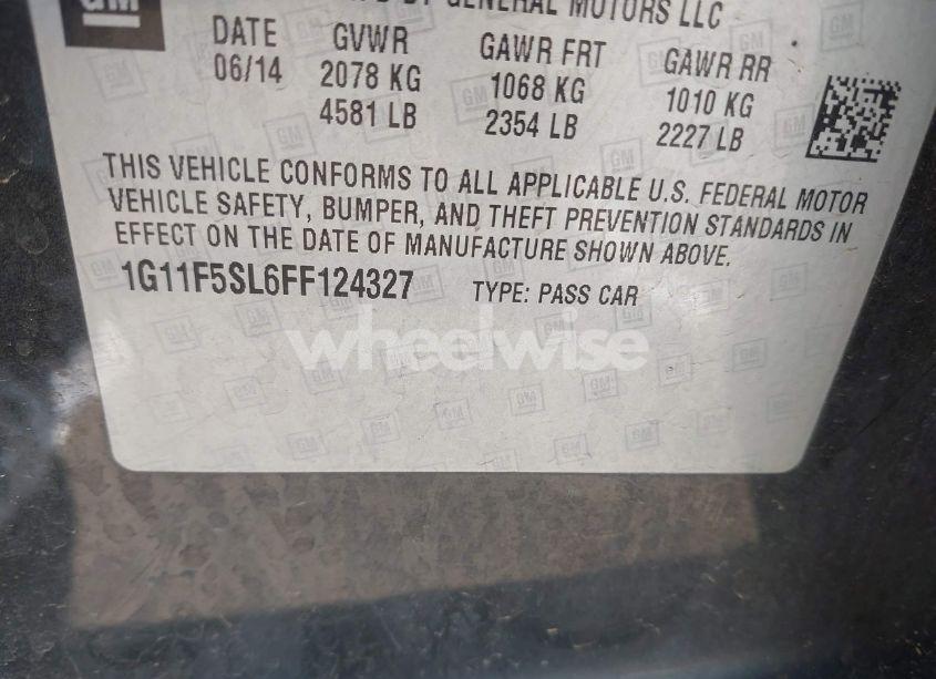Photo 9 of 2015 Chevrolet Malibu 1LZ (VIN 1G11F5SL6FF124327)
