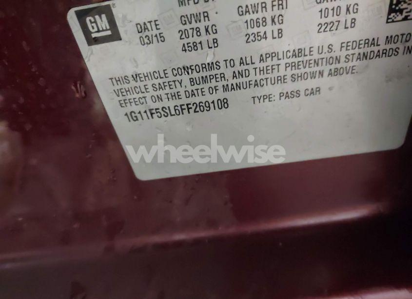 Photo 9 of 2015 Chevrolet Malibu 1LZ (VIN 1G11F5SL6FF269108)