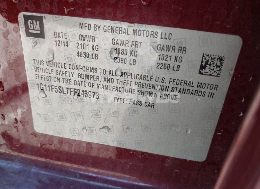 Photo 9 of 2015 Chevrolet Malibu 1LZ (VIN 1G11F5SL7FF243973)