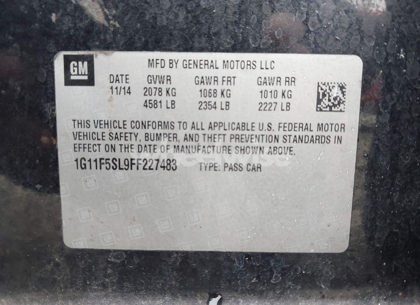 Photo 9 of 2015 Chevrolet Malibu 1LZ (VIN 1G11F5SL9FF227483)