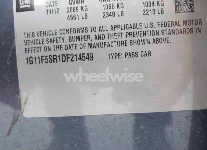 Photo 9 of 2013 Chevrolet Malibu ECO PREMIUM AUDIO (VIN 1G11F5SR1DF214549)