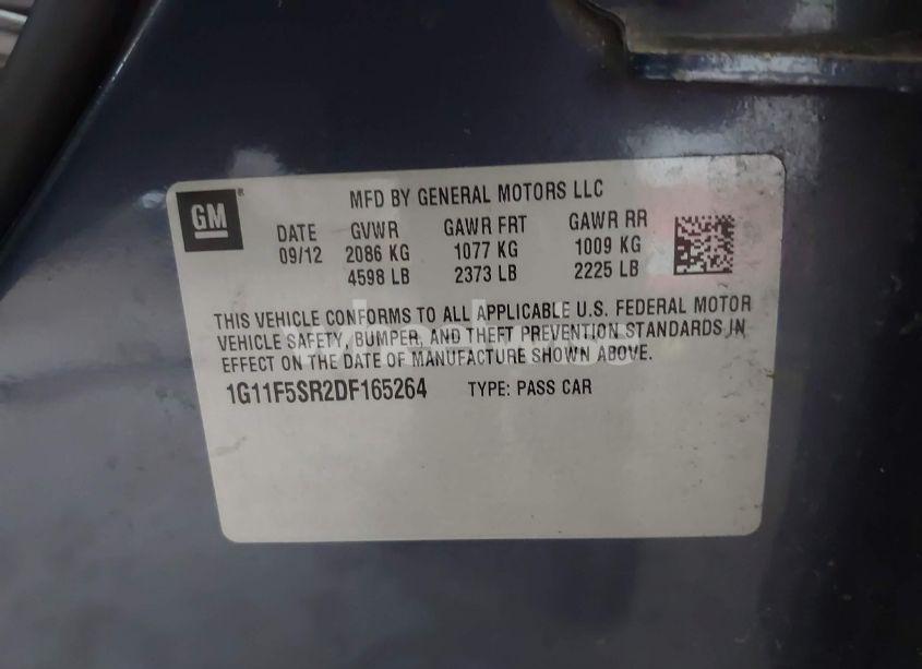 Photo 9 of 2013 Chevrolet Malibu ECO PREMIUM AUDIO (VIN 1G11F5SR2DF165264)