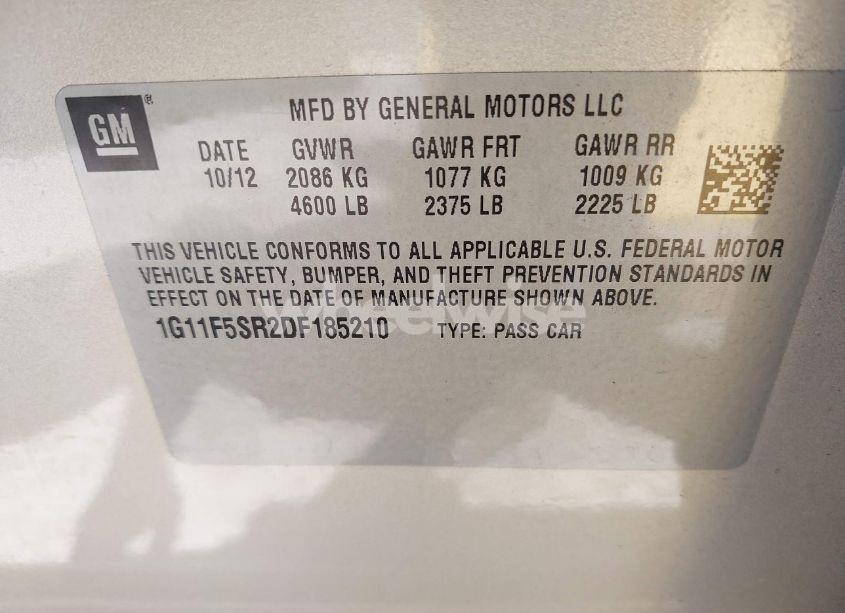 Photo 9 of 2013 Chevrolet Malibu ECO PREMIUM AUDIO (VIN 1G11F5SR2DF185210)