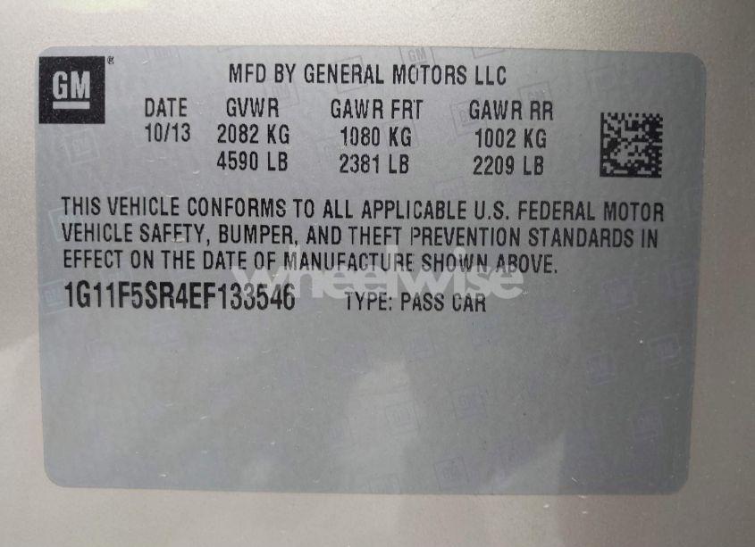 Photo 9 of 2014 Chevrolet Malibu ECO (VIN 1G11F5SR4EF133546)