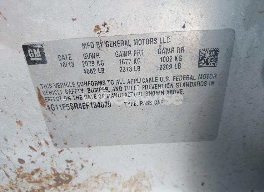 Photo 9 of 2014 Chevrolet Malibu ECO (VIN 1G11F5SR4EF134079)