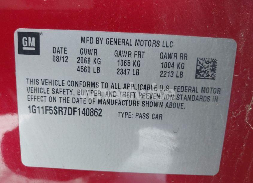 Photo 9 of 2013 Chevrolet Malibu ECO PREMIUM AUDIO (VIN 1G11F5SR7DF140862)