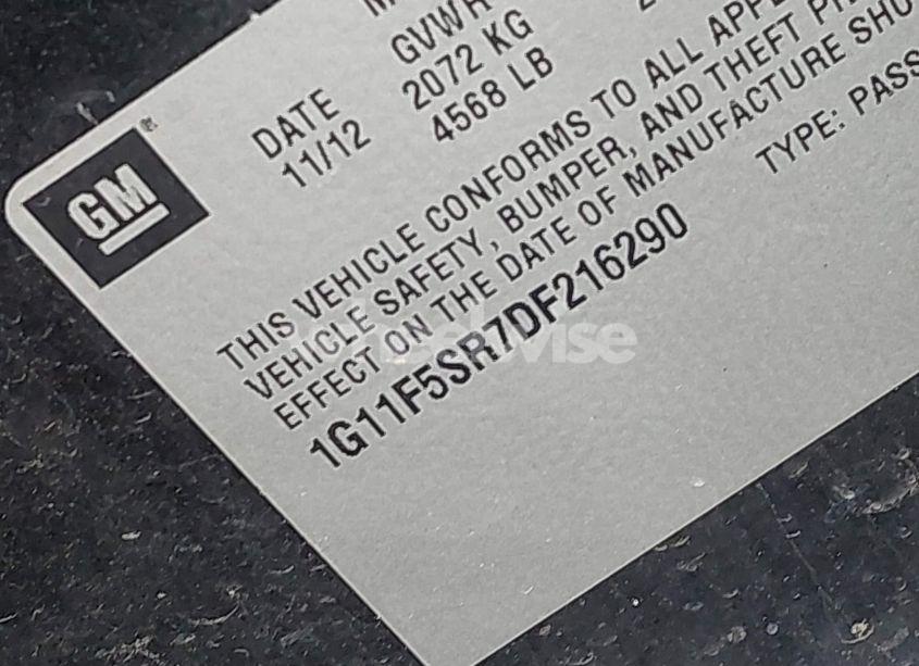 Photo 9 of 2013 Chevrolet Malibu ECO PREMIUM AUDIO (VIN 1G11F5SR7DF216290)