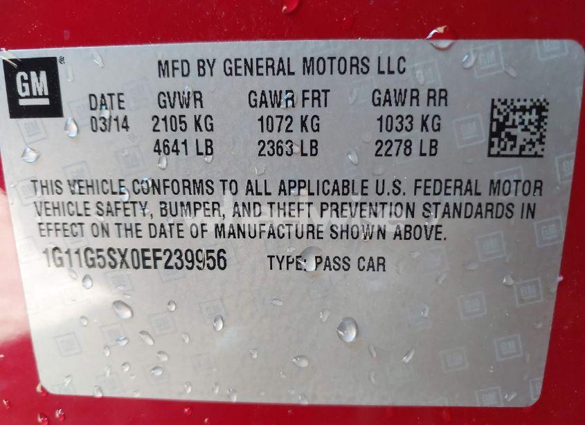 Photo 9 of 2014 Chevrolet Malibu 3LT (VIN 1G11G5SX0EF239956)