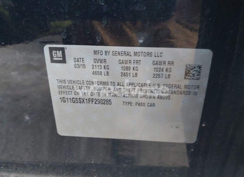 Photo 9 of 2015 Chevrolet Malibu 2LZ (VIN 1G11G5SX1FF290285)