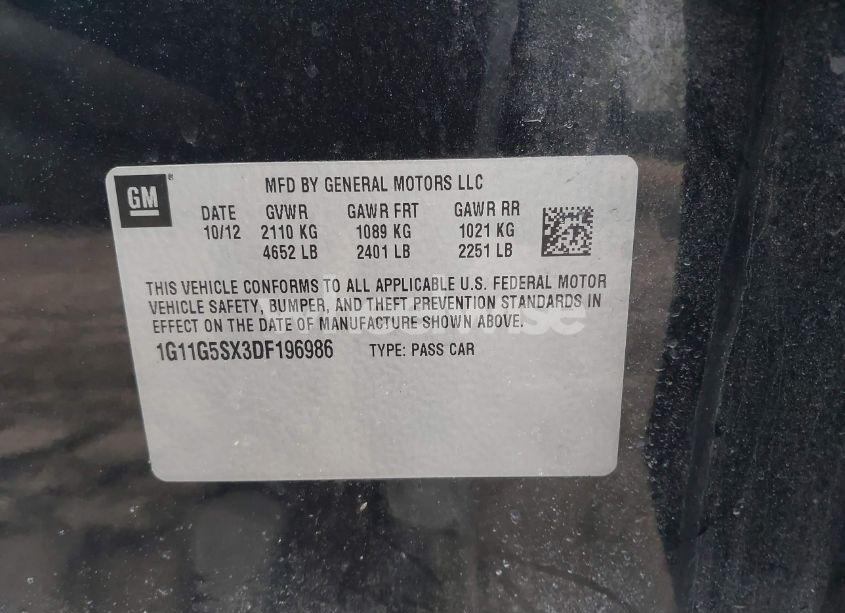 Photo 9 of 2013 Chevrolet Malibu 3LT (VIN 1G11G5SX3DF196986)