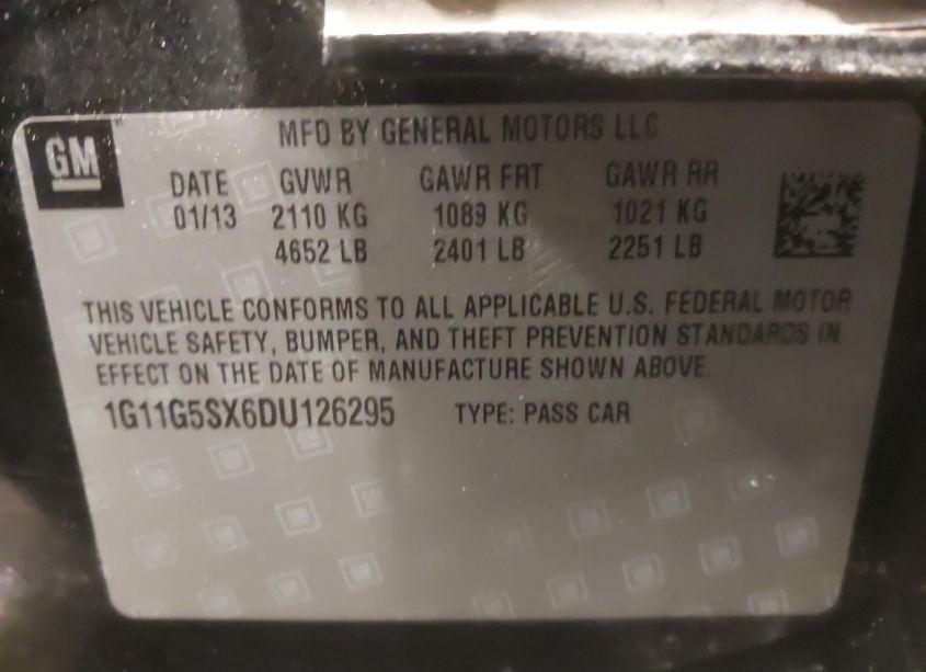 Photo 9 of 2013 Chevrolet Malibu 3LT (VIN 1G11G5SX6DU126295)