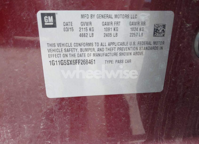 Photo 9 of 2015 Chevrolet Malibu 2LZ (VIN 1G11G5SX6FF268461)