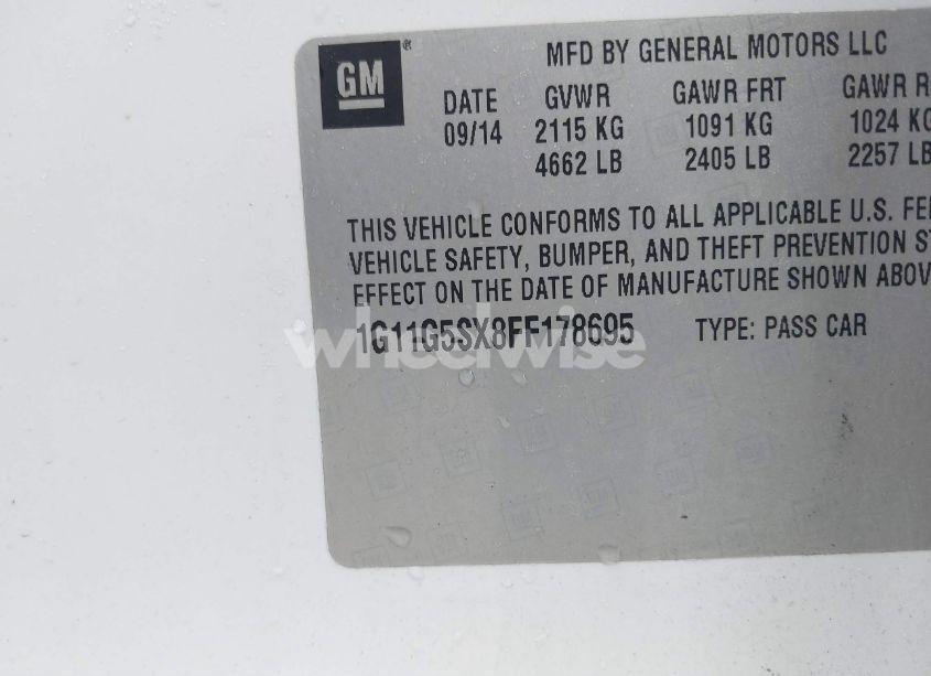 Photo 9 of 2015 Chevrolet Malibu 2LZ (VIN 1G11G5SX8FF178695)