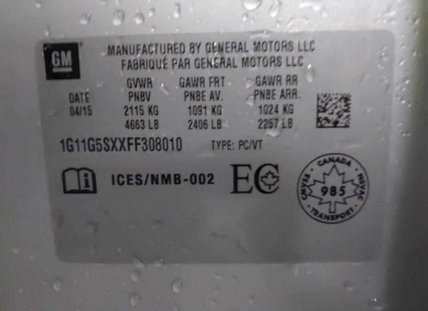 Photo 9 of 2015 Chevrolet Malibu 2LZ (VIN 1G11G5SXXFF308010)