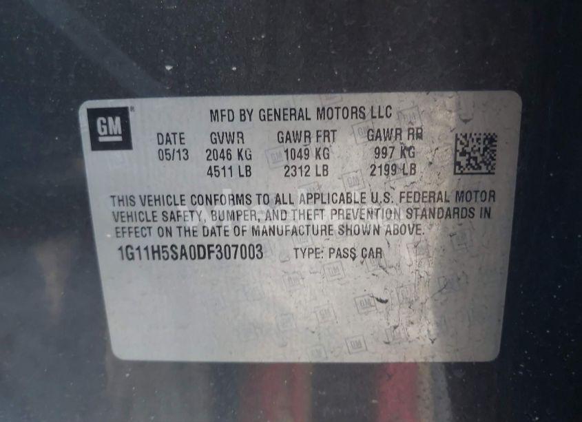 Photo 9 of 2013 Chevrolet Malibu 1LZ (VIN 1G11H5SA0DF307003)