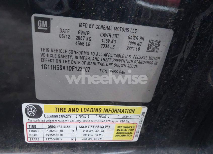 Photo 9 of 2013 Chevrolet Malibu 1LZ (VIN 1G11H5SA1DF123107)