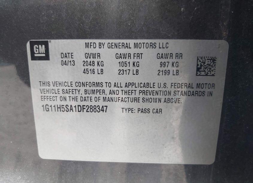 Photo 9 of 2013 Chevrolet Malibu 1LZ (VIN 1G11H5SA1DF288347)