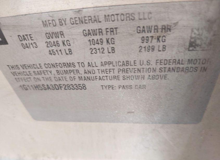 Photo 9 of 2013 Chevrolet Malibu 1LZ (VIN 1G11H5SA3DF283358)