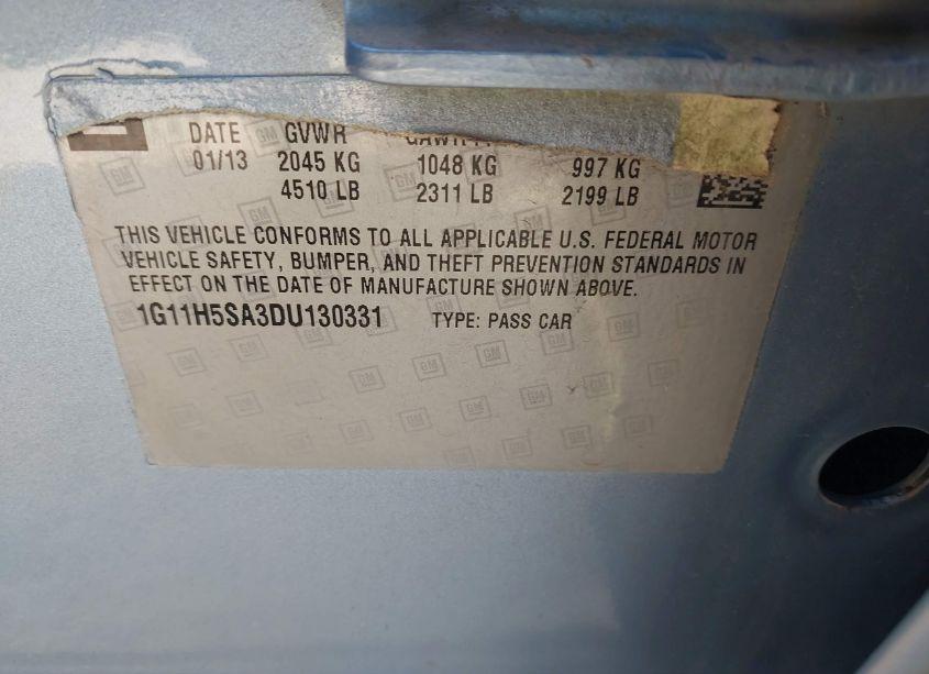 Photo 9 of 2013 Chevrolet Malibu 1LZ (VIN 1G11H5SA3DU130331)