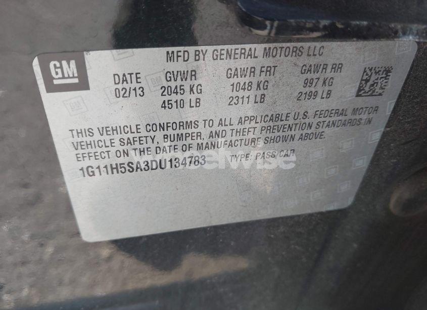 Photo 9 of 2013 Chevrolet Malibu 1LZ (VIN 1G11H5SA3DU134783)