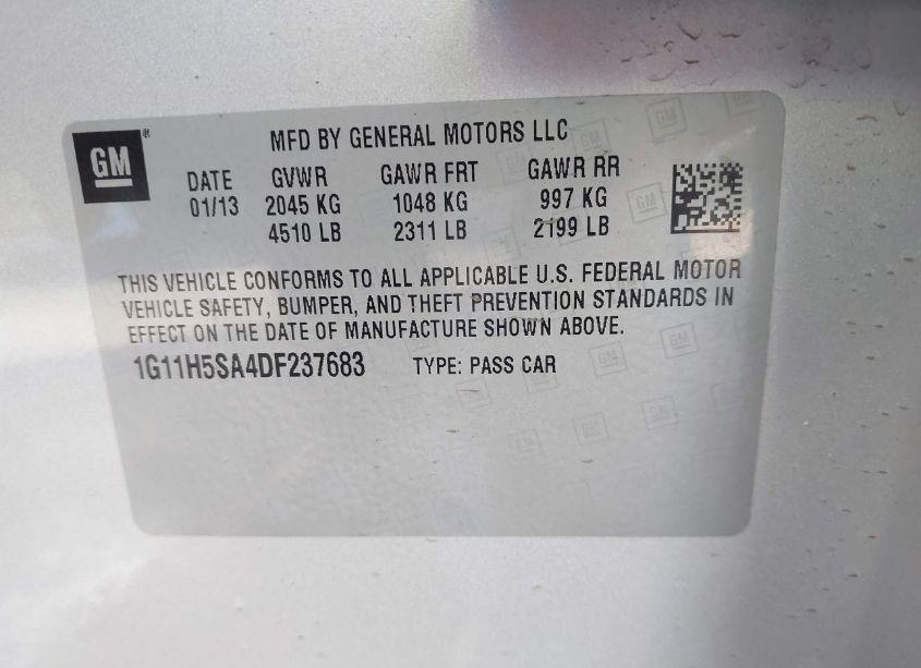 Photo 9 of 2013 Chevrolet Malibu 1LZ (VIN 1G11H5SA4DF237683)