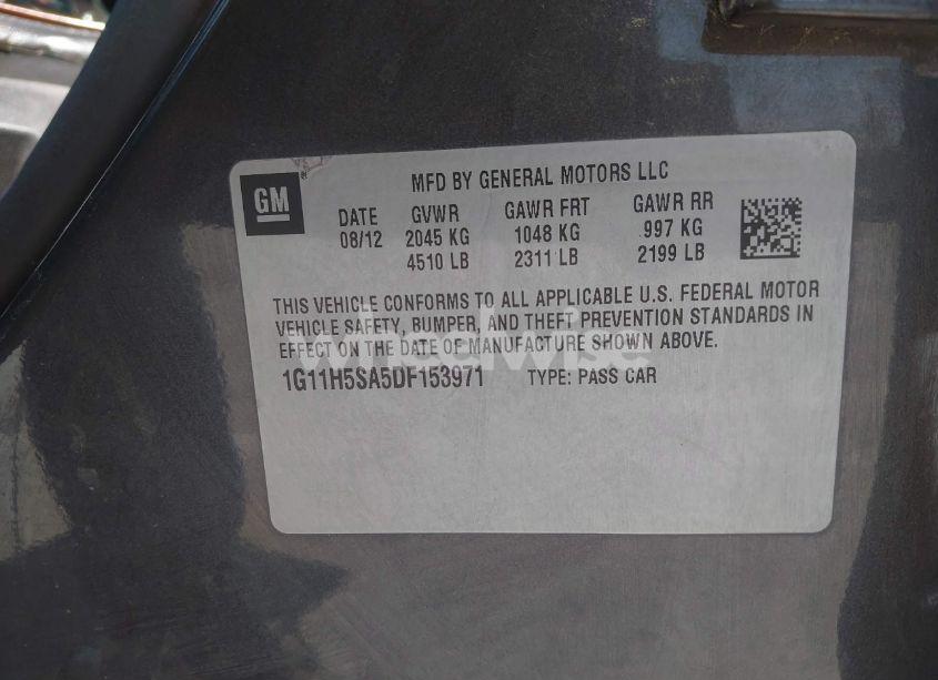 Photo 9 of 2013 Chevrolet Malibu 1LZ (VIN 1G11H5SA5DF153971)