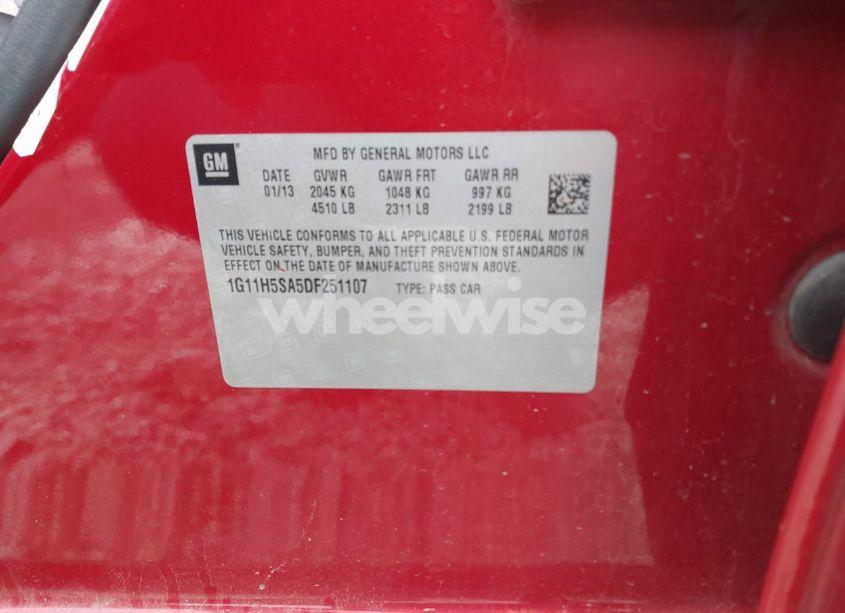Photo 9 of 2013 Chevrolet Malibu 1LZ (VIN 1G11H5SA5DF251107)
