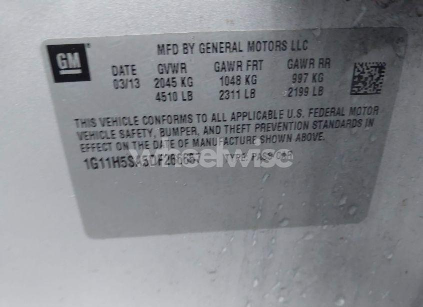 Photo 9 of 2013 Chevrolet Malibu 1LZ (VIN 1G11H5SA5DF266657)
