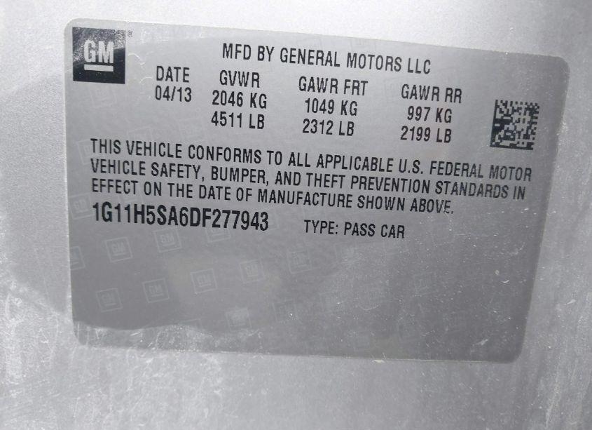 Photo 9 of 2013 Chevrolet Malibu 1LZ (VIN 1G11H5SA6DF277943)