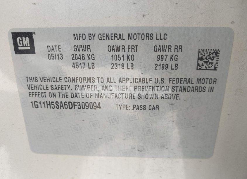 Photo 9 of 2013 Chevrolet Malibu 1LZ (VIN 1G11H5SA6DF309094)