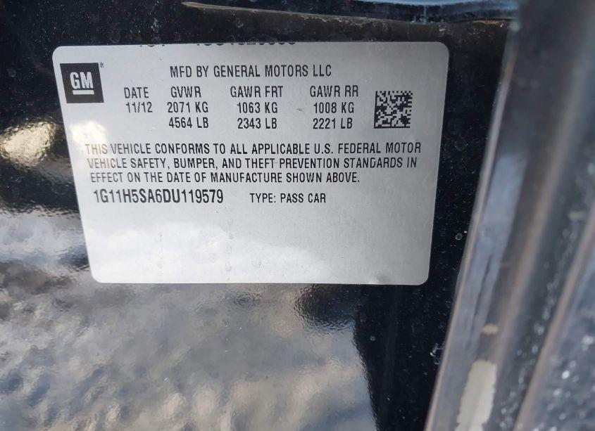 Photo 9 of 2013 Chevrolet Malibu 1LZ (VIN 1G11H5SA6DU119579)