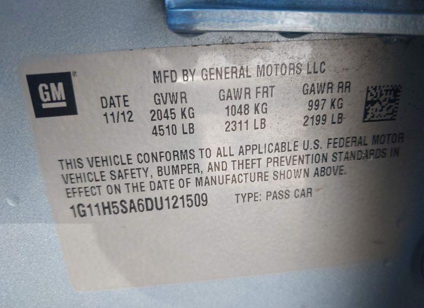 Photo 9 of 2013 Chevrolet Malibu 1LZ (VIN 1G11H5SA6DU121509)