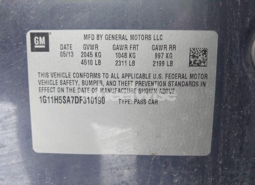 Photo 9 of 2013 Chevrolet Malibu 1LZ (VIN 1G11H5SA7DF310190)