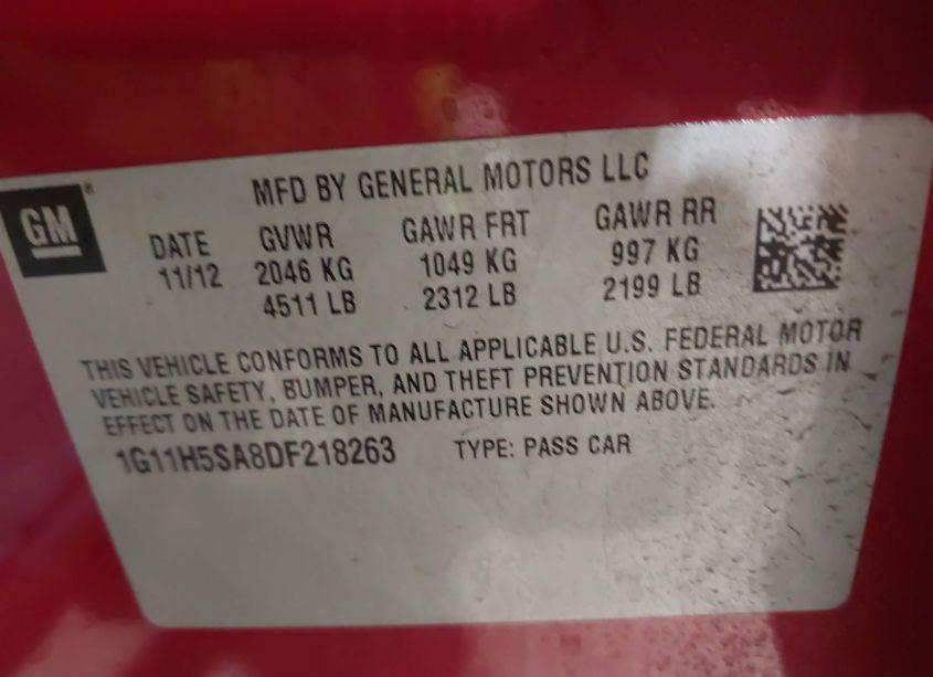Photo 9 of 2013 Chevrolet Malibu 1LZ (VIN 1G11H5SA8DF218263)