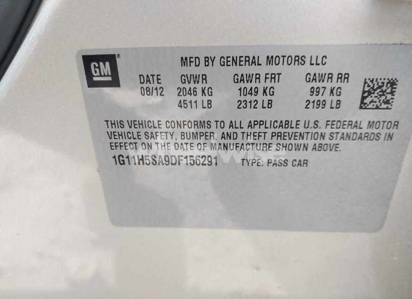 Photo 9 of 2013 Chevrolet Malibu 1LZ (VIN 1G11H5SA9DF156291)